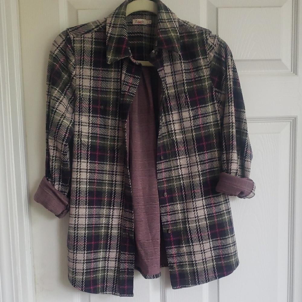 Faherty Plaid Shirt - Black, White, Pink